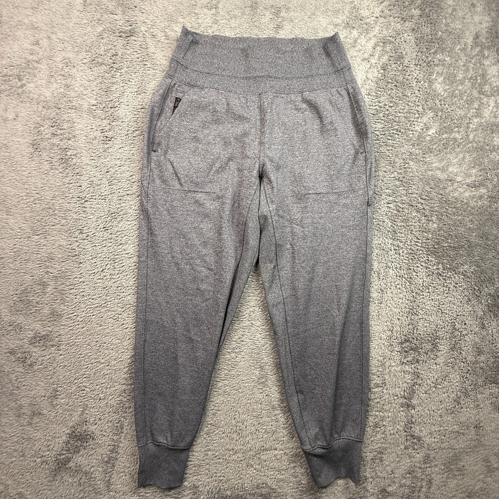 ATHLETA Gray Venice High Rise Joggers Womens S Zip Pockets Tapered Leg Gym Yoga